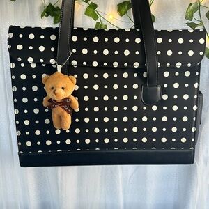 Black and White Polka Dot Tote Bag – Stylish Women's Handbag